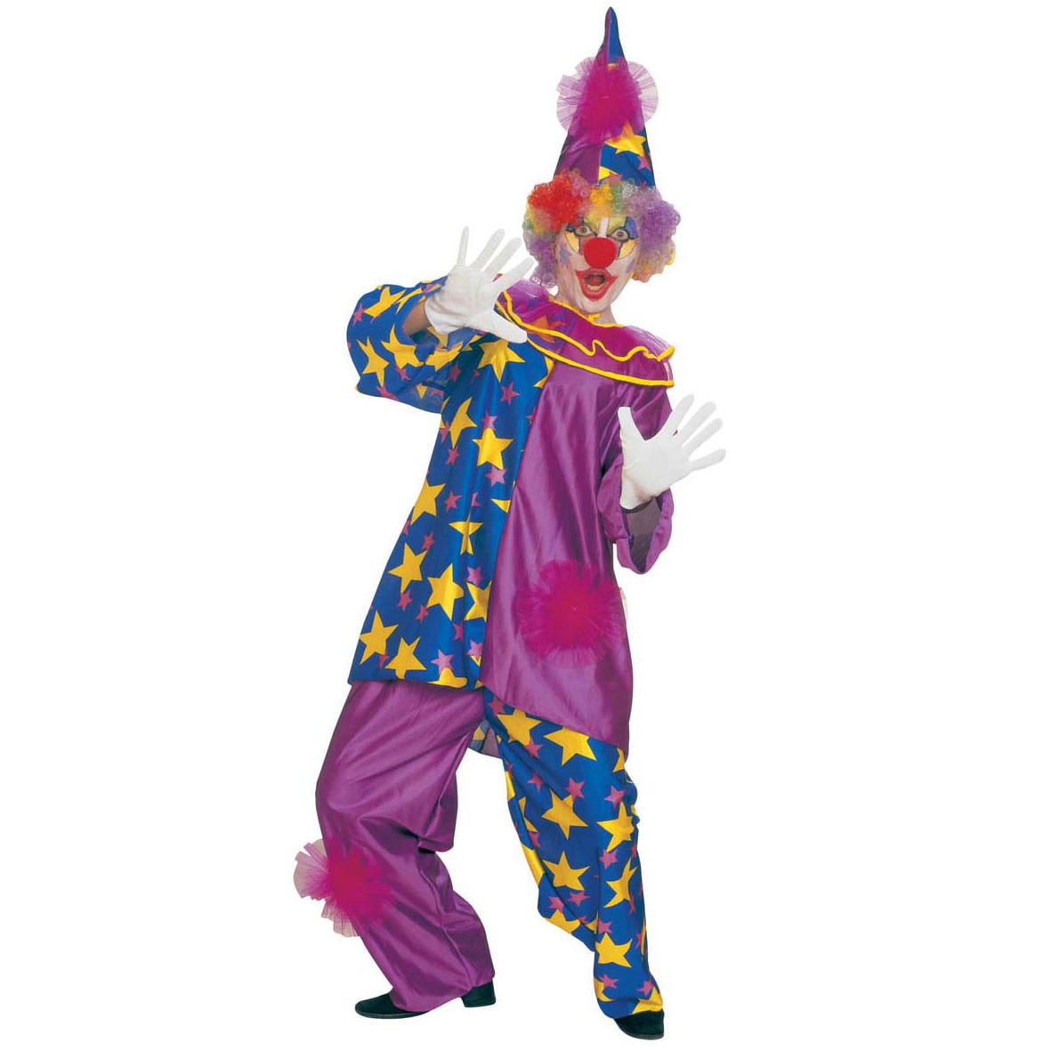 Costum clovn cu stelute pentru adulti, marimea L