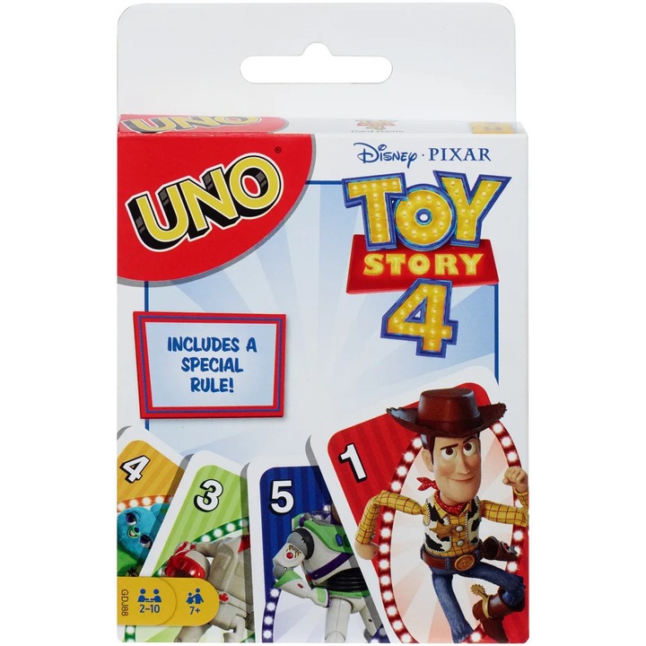 UNO Toy Story 4 társasjáték, 112 kártya, 2-10 játékos, 7+ életkor