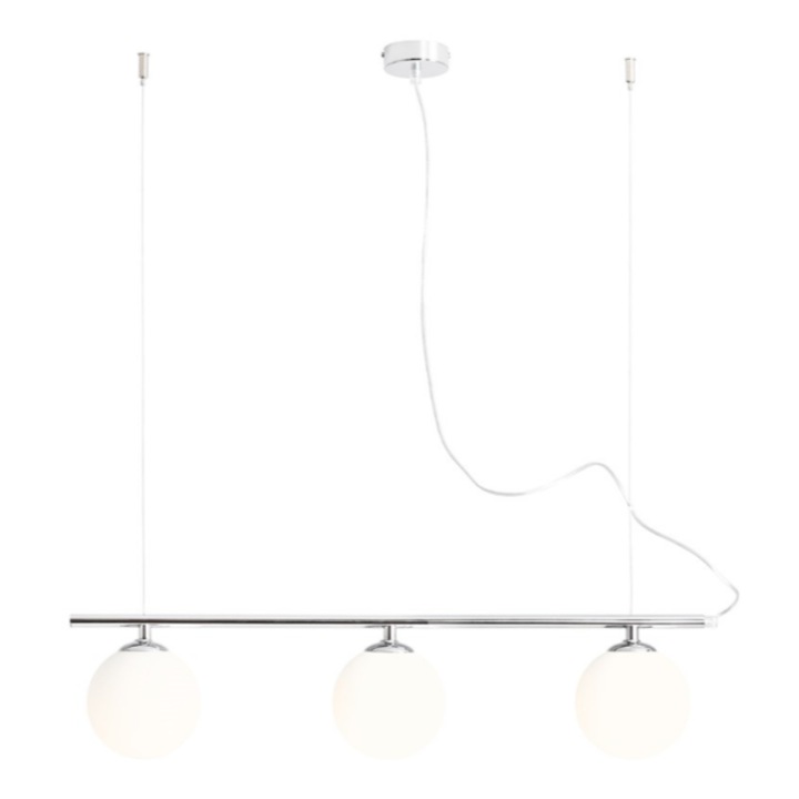 Suspensie Beryl 3, Aldex, metal, E14, Chrom, 80x14x120cm