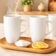 Set 4 Cani Cafea Ceai WILMAX, Cana Portelan Alba Pura Premium, 630 ml, Design Elegant Modern Minimalist, Calitate Superioara, Rezistenta Spalare Masina, Pentru Bucatarie si Ocazii Speciale