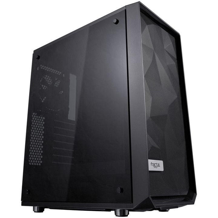 Компютърна кутия Fractal Meshify C Dark Tempered Glass, Mid Tower, Без захранващ блок, ATX, Black