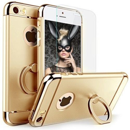 Husa Apple iPhone 6/6S, MyStyle Elegance Luxury 3in1 Ring Gold