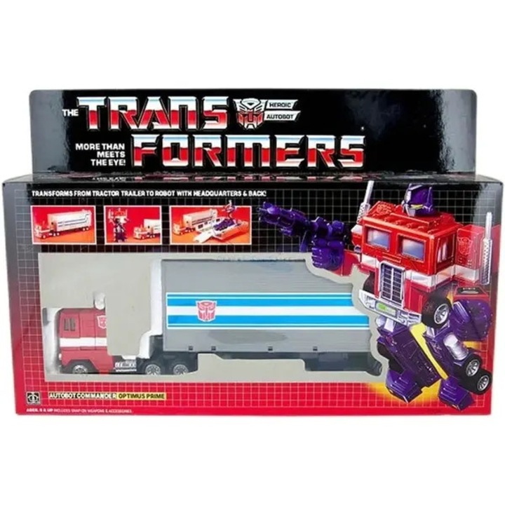 Фигурка Transformers Hasbro Optimus Prime G1 (US версия 1984–1986), трансформиращ се камион, PVC, в оригинална опаковка, Многоцветен