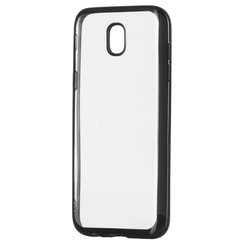 Husa Samsung Galaxy J5 2017 - Silicon moale TPU, Margini Negre aspect Metalic, Transparenta