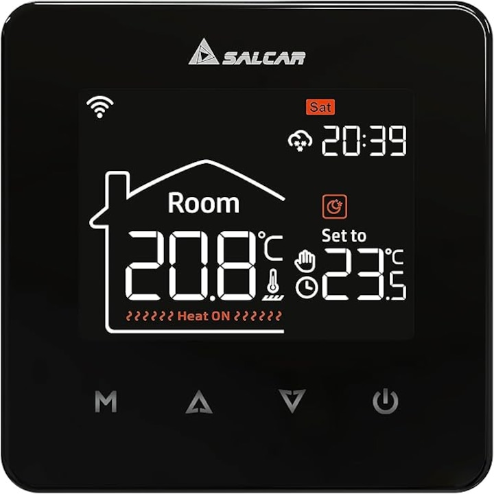 Termostat Inteligent WiFi pentru Incalzire Electrica in Pardoseala – LCD Touchscreen, 16A, Compatibil Tuya, Alexa, Google Home