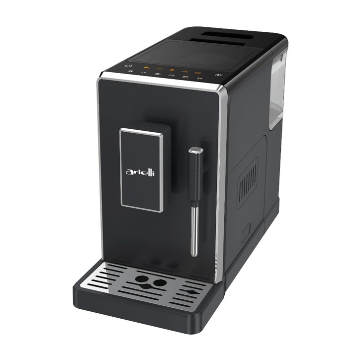 Espressor automat Arielli AAE-1420 TOUCH, Rasnita metalica, Control tactil, Functii Smart, Oprire automata, 1350 W, 20 bar, 1.5 l, 200 g, Negru