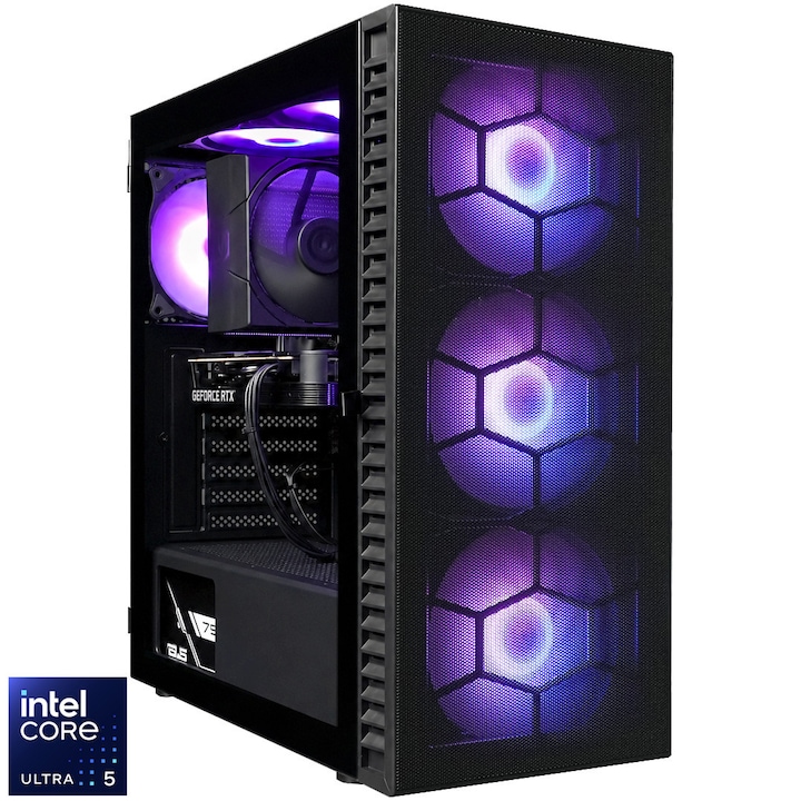 A+ Powered by ASUS Gaming számítógép Intel® Core™ Ultra 5 225F processzorral, akár 4,9 GHz-ig, 16 GB DDR5 memóriával, 512 GB SSD-vel, Asus Dual GeForce RTX 5050 OC Edition videókártya, 8 GB GDDR6, No OS, Fekete