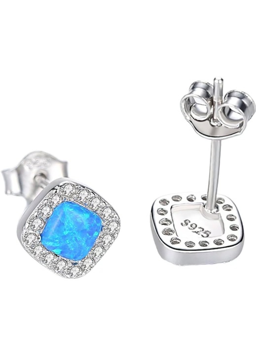 Cercei Opal Argint 925 Placat Aur 18K Hipoalergenici, design elegant, confortabili