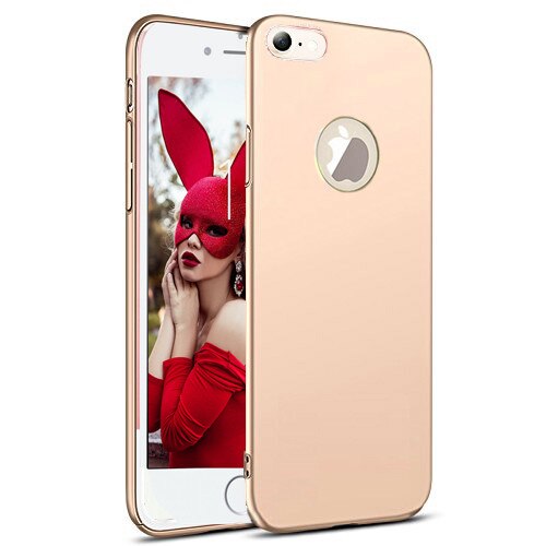 Husa telefon Apple Iphone 8 Plus ofera protectie Ultrasubtire Soft Silk Gold