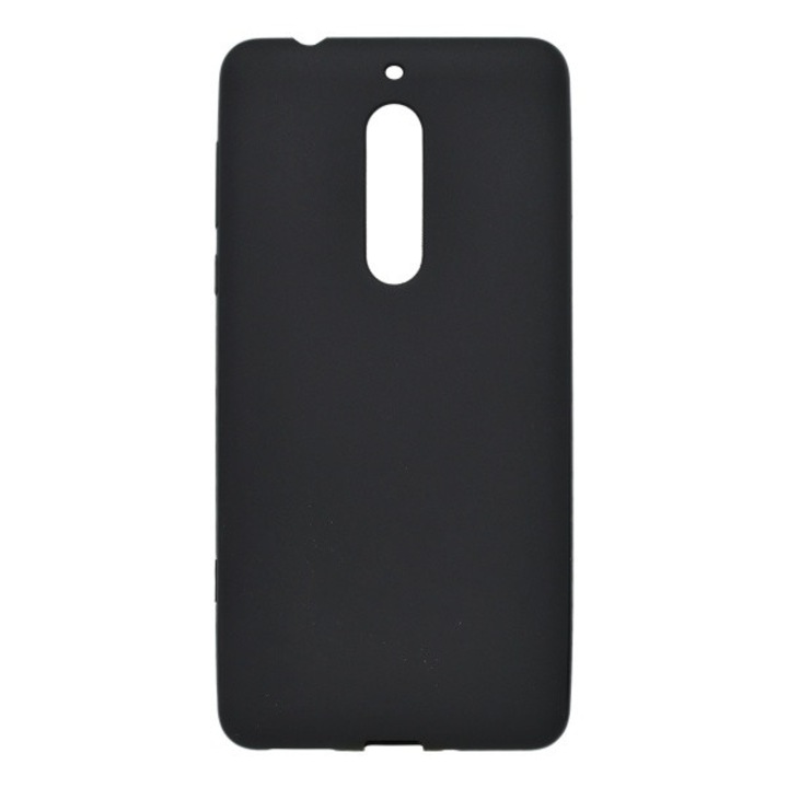 Кейс / предпазен заден капак от матов силикон за Nokia 7, калъф, ултратънък, черен мат, BBL307