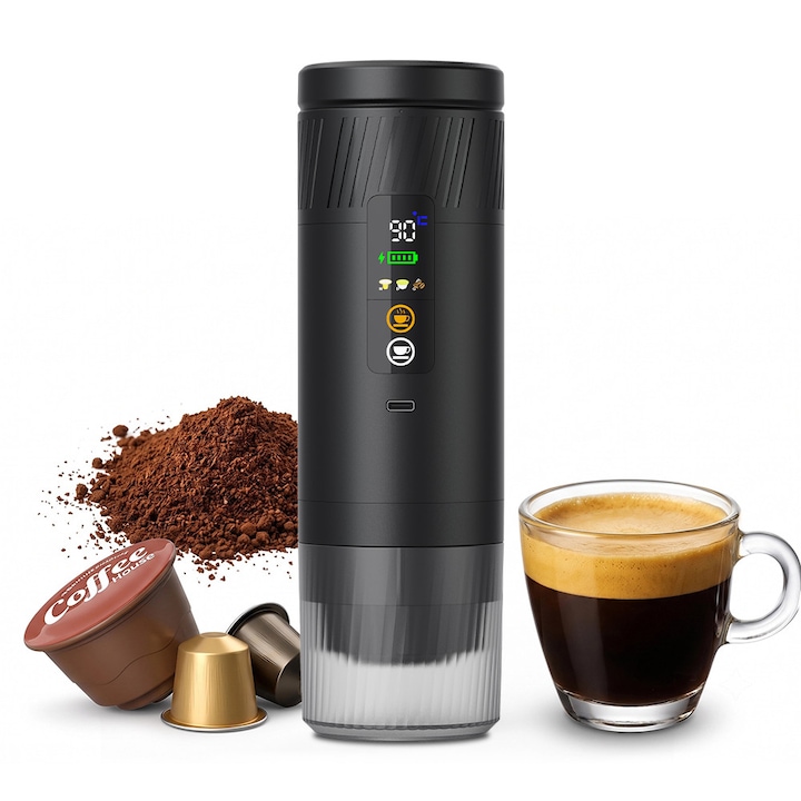 Espressor cu capsule Krups NESCAFÉ® Dolce Gusto® Piccolo XS KP1A0810, 1600W, 15 bari, functie eco, capacitate rezervor 0.8L, negru