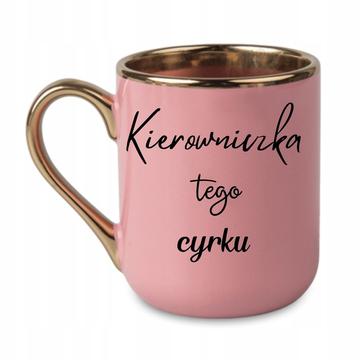 Cana Eleganta "Sefa acestui circ" 330ml, Roz, Aurii