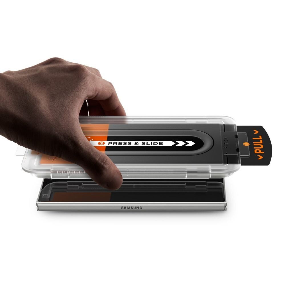 Folie Sticla pentru Samsung Galaxy Z Fold 8 Ultra Spigen Glas.tR EZ-FIT Pro HD, Kit de instalare usoara si rapida cu dispozitiv de potrivire automata, Protectie Profesionala, Ultra Rezistenta, Transparenta