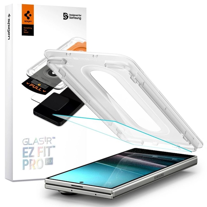 Fólia üveg Samsung Galaxy Z Fold 8 Ultra Spigen Glas.tR EZ-FIT Pro HD, Egyszerű és gyors telepítőkészlet automatikus illesztőeszközzel, Professzionális védelem, Ultra ellenálló, Átlátszó