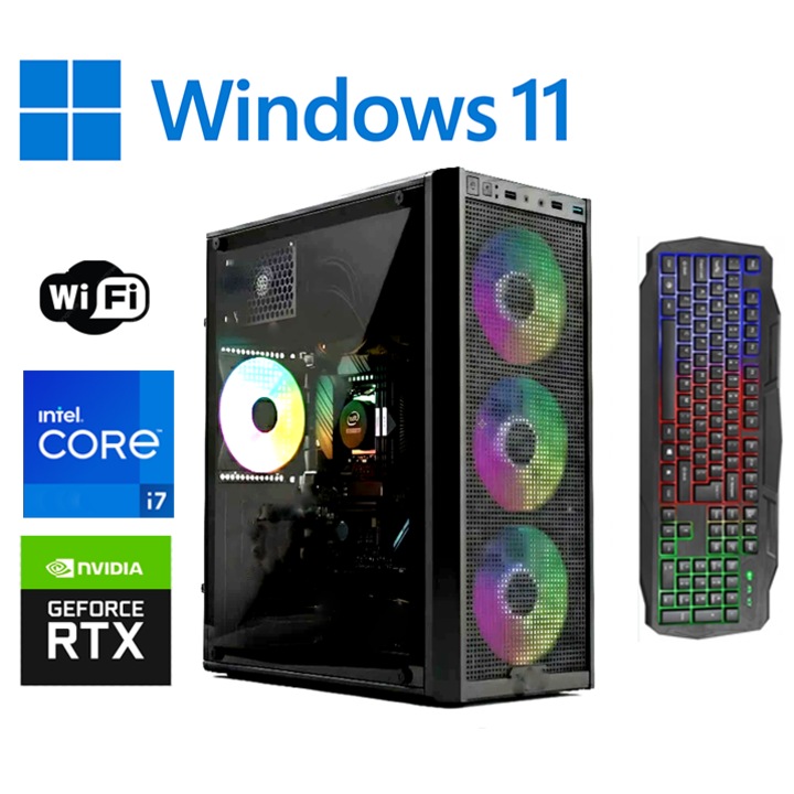 PC за игри JUNIOR OK Intel ® I7 4770, Видео NVidia® GForce RTX 2060 DDR5 256Biti, 16 GB RAM, SSD 480 GB, опт