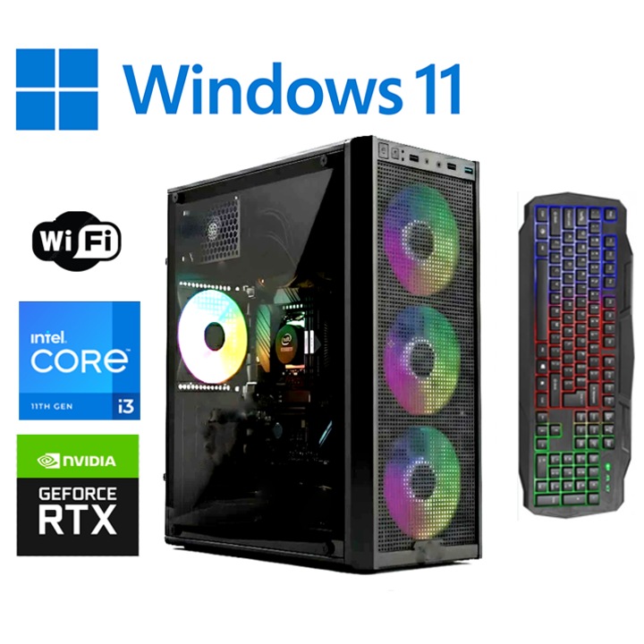 PC Gaming GYEREKEKNEK OK Intel ® I3 8100, Video NVidia® GForce RTX 2060 DDR5 256Biti, 8 GB RAM, SSD 480 GB, opt