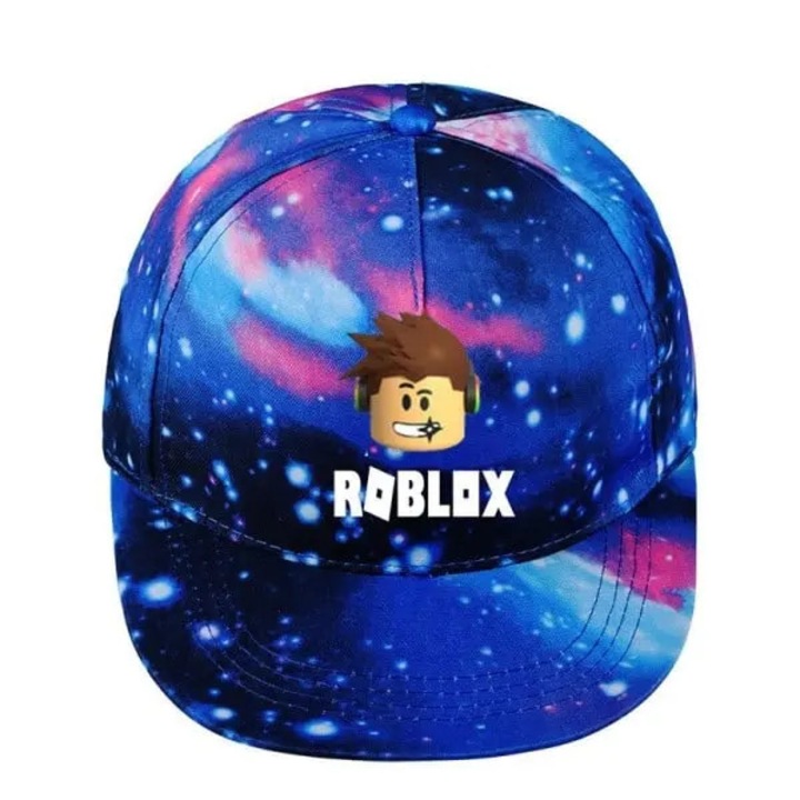 Плоска шапка от текстилен материал, с лого Roblox, модел синя галактика
