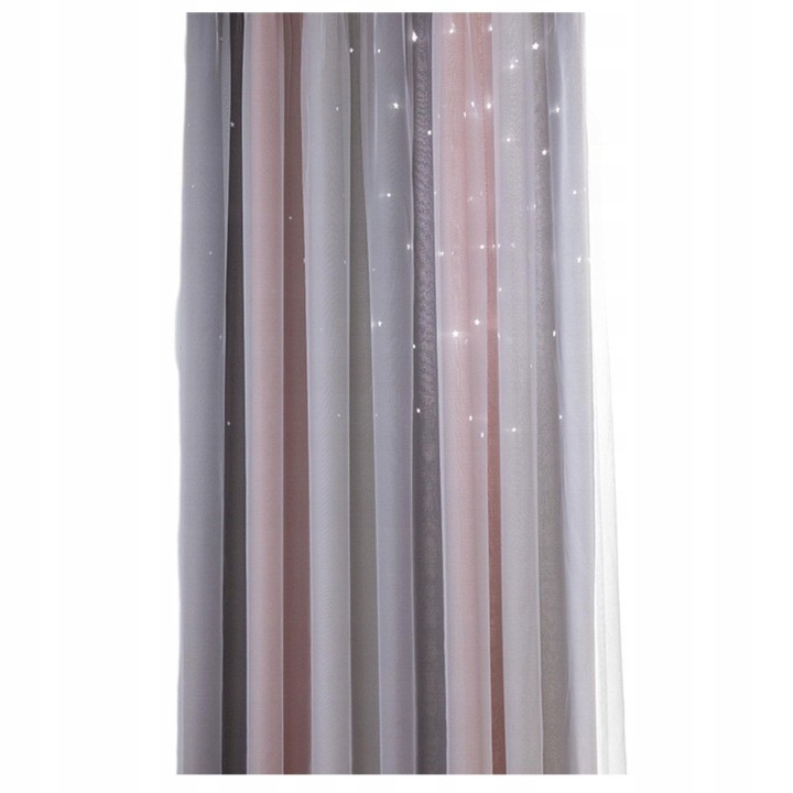 Perdele starlight set 2 panouri blackout din poliester cu decupaje laser in forma de stele, multicolor, 134 x 183 cm, model 31CJ-K0274-260814-5826