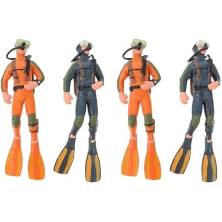 Búvár figura íjjal K0569-260818-362-AMC, 2 darabos szett, műanyag, narancssárga/szürke, akváriumhoz és fürdőszobába