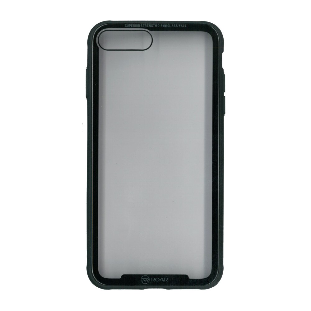 Husa de protectie cu spate de sticla securizata, Roar, pentru iPhone 7 Plus/ 8 Plus, negru