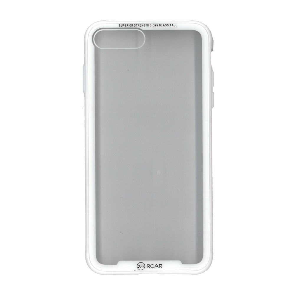 Husa de protectie cu spate de sticla securizata, Roar, pentru iPhone 7 Plus/ 8 Plus, alb