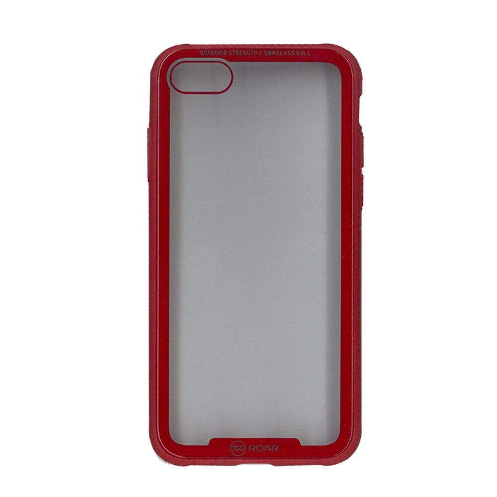 Husa de protectie cu spate de sticla securizata, Roar, pentru iPhone 7/8, rosu
