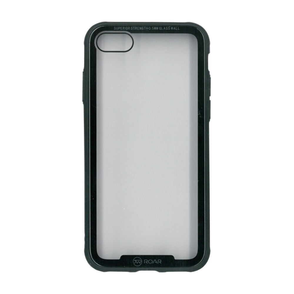 Husa de protectie cu spate de sticla securizata, Roar, pentru iPhone 7/8, negru