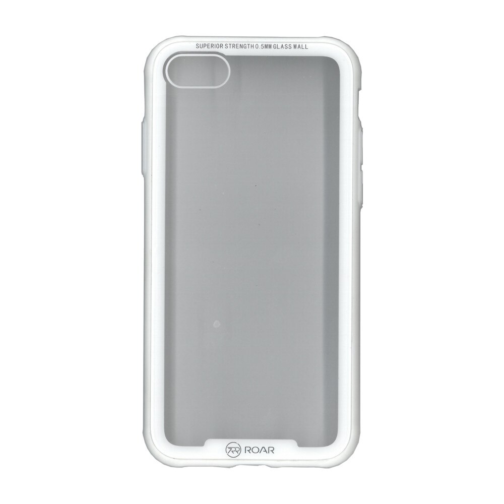 Husa de protectie cu spate de sticla securizata, Roar, pentru iPhone 7/8, alb