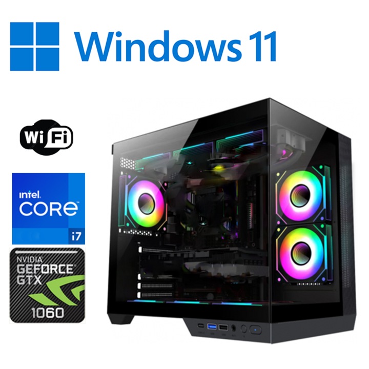 PC Gaming GYEREKEKNEK OK Intel ® I7 8700, Videó NVidia® GForce GTX 1060 DDR5 256Biti, 8 GB RAM, SSD 480 GB, cbx