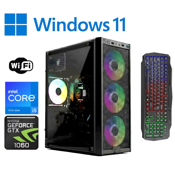 PC Gaming JUNIOR OK Intel ® I5 4570, Video NVidia® GForce GTX 1060 DDR5 256Biti, 16 GB RAM, SSD 480 GB, opt