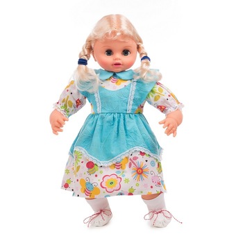 Papusa gigant Dominica, culoare alb/albastru, inaltime 55 cm Papusa gigant Dominica, culoare alb/albastru, inaltime 55 cm