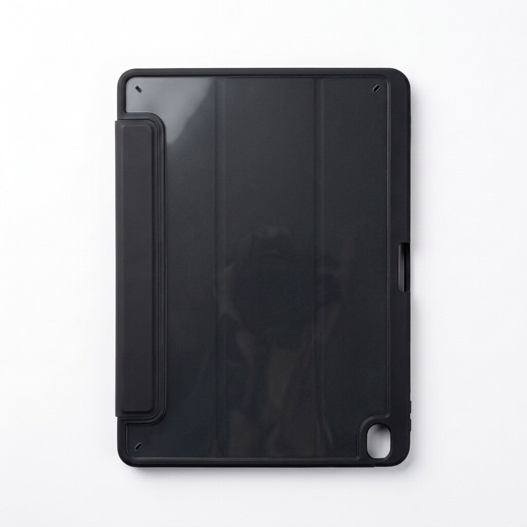 Husa tip carte pentru iPad Air 3 10.5" / Pro 10.5", spate transparent, negru