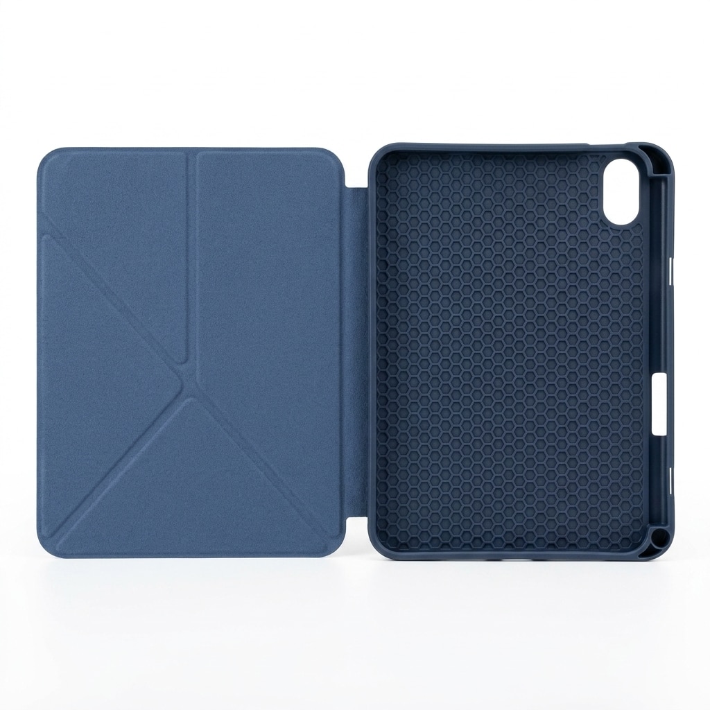 Husa tip carte tableta pentru iPad Mini 6 8.3", model origami magnetic, bleumarin
