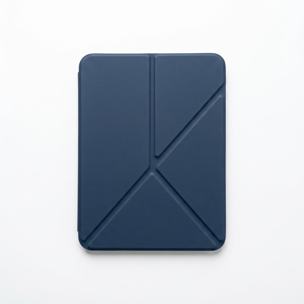 Husa tip carte tableta pentru iPad Mini 6 8.3", model origami magnetic, bleumarin