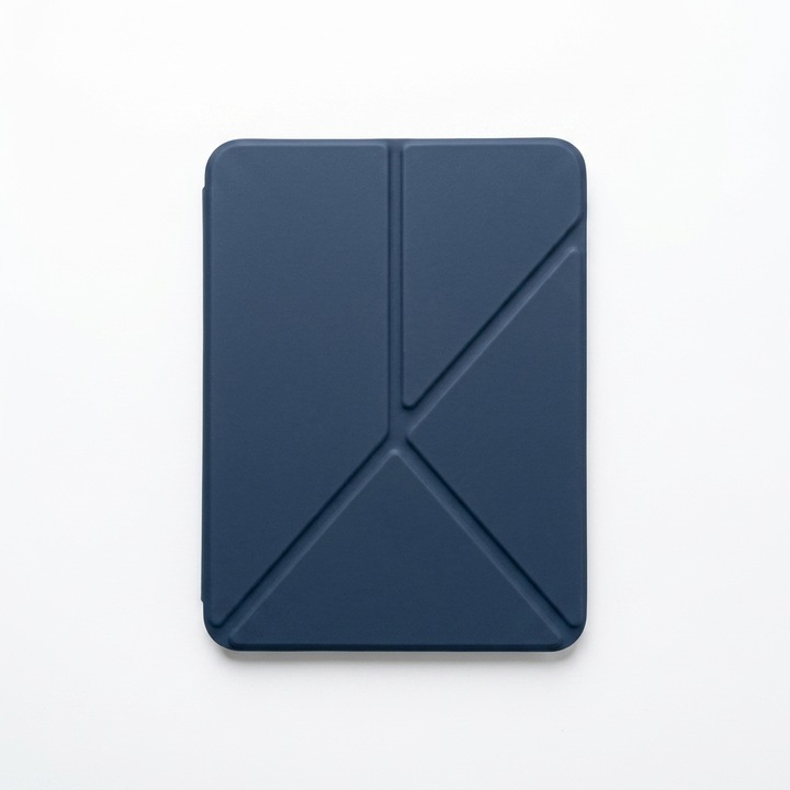 Husa tip carte tableta pentru iPad Mini 6 8.3", model origami magnetic, bleumarin