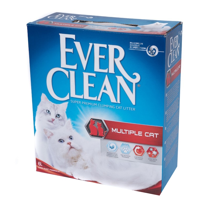 Nisip litiera Ever Clean Multiple Cat, pentru casele cu mai multe pisici 6L