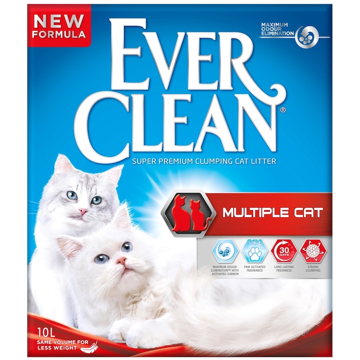 Nisip litiera Ever Clean Multiple Cat, pentru casele cu mai multe pisici 10L