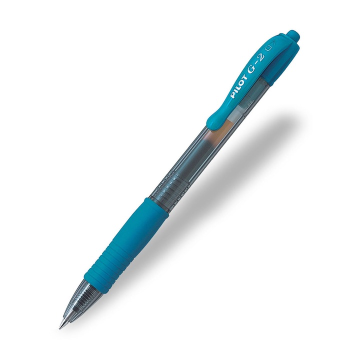 Pix cu gel, 0.32 mm, buton, PILOT "G-2", Albastru deschis