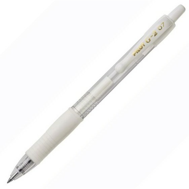 Pix gel, 0.32 mm, buton, PILOT "G-2 Pastel", Alb