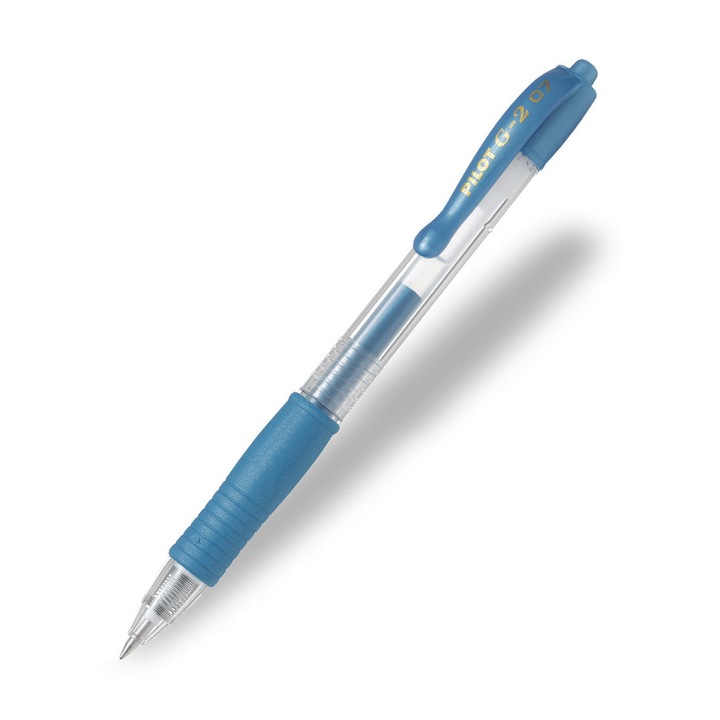 Zseléstoll, 0,32 mm, nyomógombos, PILOT "G-2 Metallic", kék