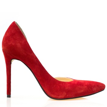 Pantofi dama, Thea Visconti, rosu-velur, toc 9,5 cm, Rosu Pantofi dama, Thea Visconti, rosu-velur, toc 9,5 cm, Rosu