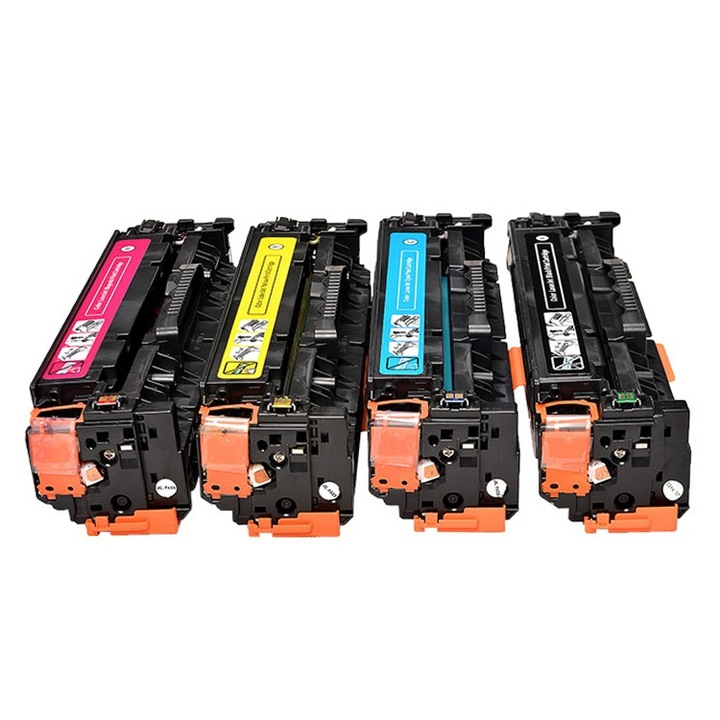 Set de 4 Cartuse Toner compatibile cu CF380X, CF381A, CF382A, CF383A, BK/C/M/Y, pentru HP Color Laserjet Pro MFP M476dn, HP Color Laserjet Pro MFP M476dw, HP Color Laserjet Pro MFP M476nw