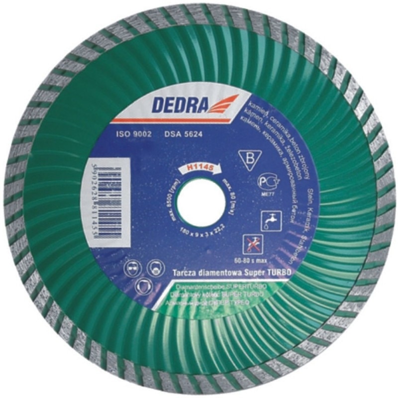 Disc diamantat cu segmente pentru beton, marmura, 230x22.2mm, Dedra