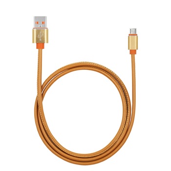 Cablu de date / Incarcare Micro USB , ANDROID , CASI , 1 metru, Piele, Maro Cablu de date / Incarcare Micro USB , ANDROID , CASI , 1 metru, Piele, Maro