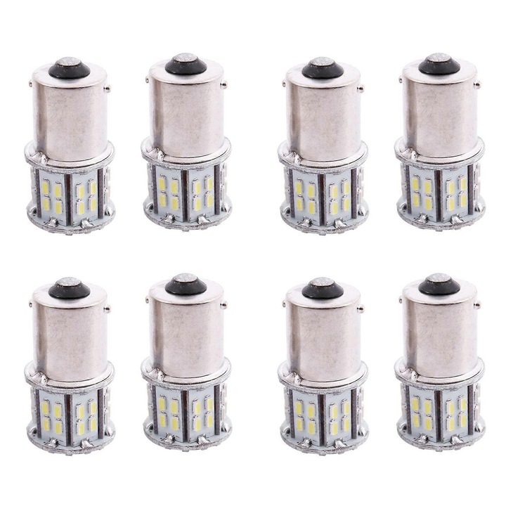 LED autó izzó 1156 (BA15S) P21W, 50 SMD, fehér, 12V, 8 db-os készlet, E42-A116-E42-1328-CJ