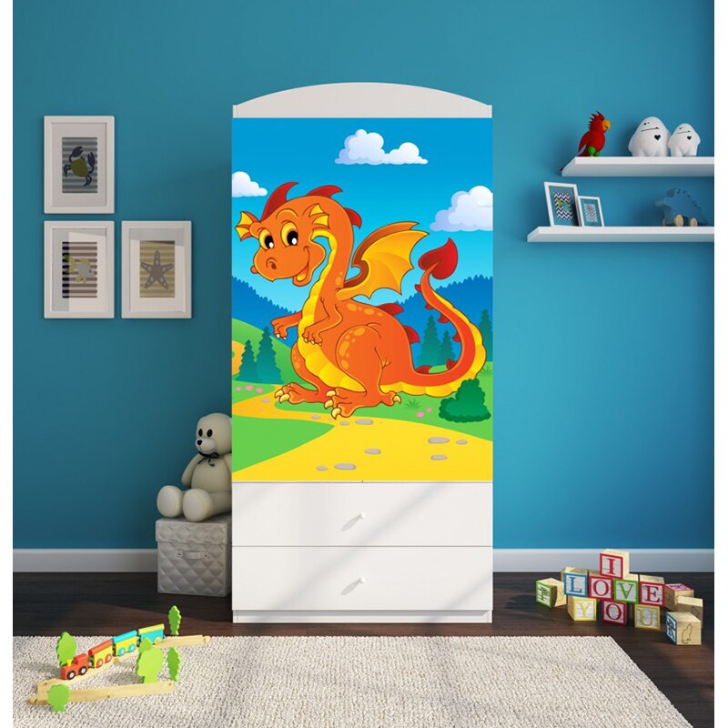 Dulap Wunderkid Dragon, 190 x 90 x 58 cm, Alb