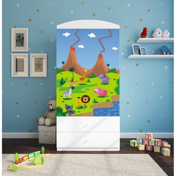 Dulap Wunderkid Zoo, 190 x 90 x 58 cm, Alb Dulap Wunderkid Zoo, 190 x 90 x 58 cm, Alb