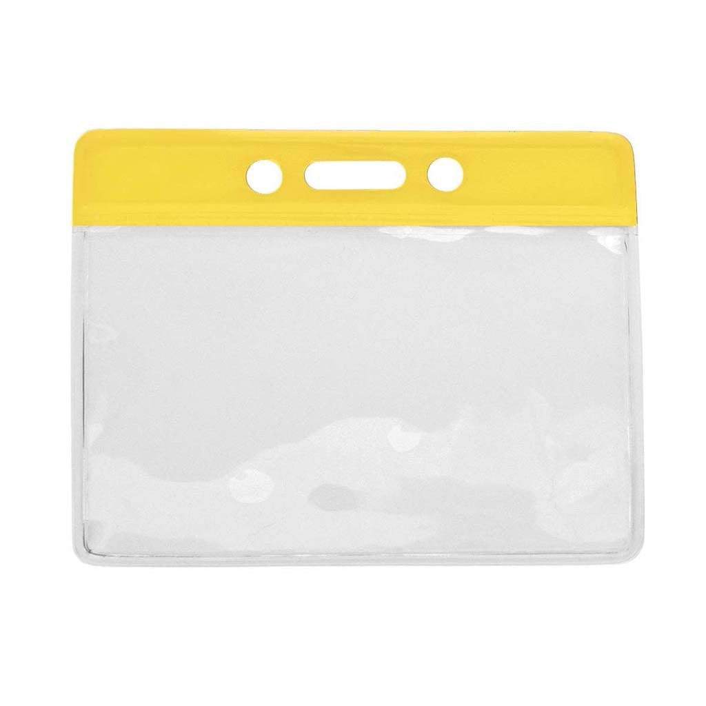 Set 50 buc. suport ecuson / legitimatie / card acces (portecuson) orizontal, banda galbena