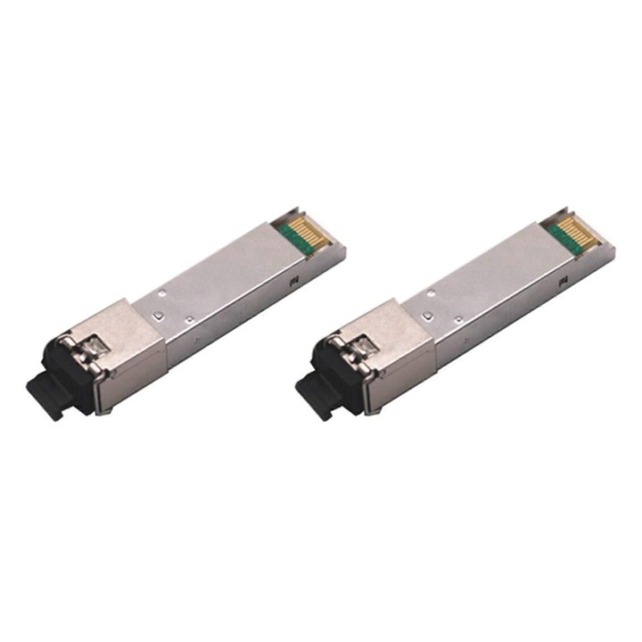 Оптичен SFP модул E27-A116-E36194-CJ, единично влакно SC, GPON, 1.25 Gbps, 20 км, съвместим с Huawei/HP/H3C, сребрист, комплект 2 бр