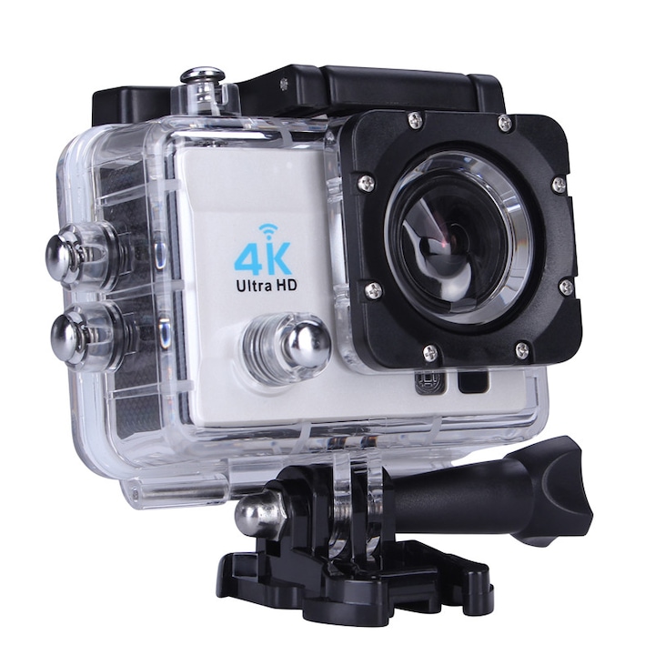 Sport videokamera 4K ULTRA HD Q3H Fehér, vízálló, minden rögzítési tartozékkal együtt